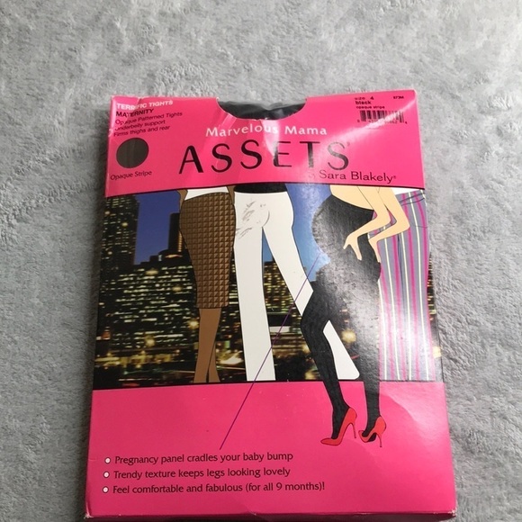 Marvelous Mama Assets by Spanx Maternity Shaping Striped Tights Size XL New - Picture 1 of 7